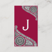 RENAISSANCE Monogramm 1 rot Visitenkarte (Rückseite)