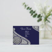 RENAISSANCE Monogramm 2 dunkelblau Visitenkarte (Stehend Vorderseite)