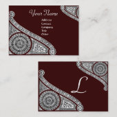 RENAISSANCE Monogramm 2 dunkelbraun Visitenkarte (Vorne/Hinten)