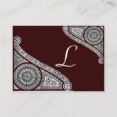 RENAISSANCE Monogramm 2 dunkelbraun Visitenkarte (Rückseite)