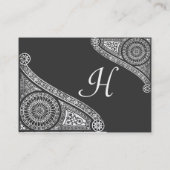 RENAISSANCE Monogramm 2 dunkelgrau Visitenkarte (Rückseite)