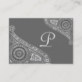 RENAISSANCE Monogramm 2 grau Visitenkarte (Rückseite)