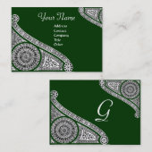 RENAISSANCE Monogramm 2 grün Visitenkarte (Vorne/Hinten)