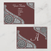 RENAISSANCE Monogramm 2 rot braun Visitenkarte (Vorne/Hinten)