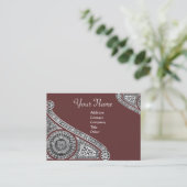 RENAISSANCE Monogramm 2 rot braun Visitenkarte (Stehend Vorderseite)