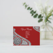 RENAISSANCE MONOGRAMM 2 rot Visitenkarte (Stehend Vorderseite)