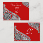 RENAISSANCE MONOGRAMM 2 rot Visitenkarte (Vorne/Hinten)