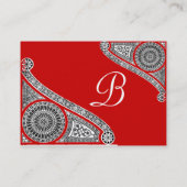 RENAISSANCE MONOGRAMM 2 rot Visitenkarte (Rückseite)