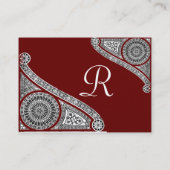 RENAISSANCE MONOGRAMM 2 rot Visitenkarte (Rückseite)