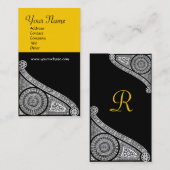 RENAISSANCE MONOGRAMM 3 gelb Visitenkarte (Vorne/Hinten)