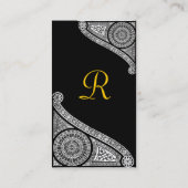 RENAISSANCE MONOGRAMM 3 gelb Visitenkarte (Rückseite)
