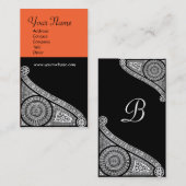 RENAISSANCE MONOGRAMM 3 orange gelb Visitenkarte (Vorne/Hinten)