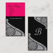RENAISSANCE MONOGRAMM 3 rosa Visitenkarte (Vorne/Hinten)