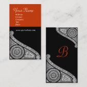 RENAISSANCE MONOGRAMM 3 rot Visitenkarte (Vorne/Hinten)