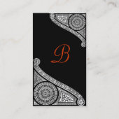 RENAISSANCE MONOGRAMM 3 rot Visitenkarte (Rückseite)