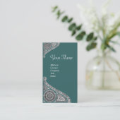 RENAISSANCE MONOGRAMM 4 blau grün Visitenkarte (Stehend Vorderseite)