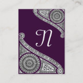 RENAISSANCE MONOGRAMM 4 dunkel lila Visitenkarte (Rückseite)