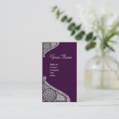 RENAISSANCE MONOGRAMM 4 dunkel lila Visitenkarte (Stehend Vorderseite)