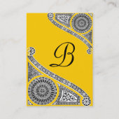 RENAISSANCE MONOGRAMM 4 gelb orange Visitenkarte (Rückseite)