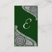 RENAISSANCE MONOGRAMM 4 grün Visitenkarte (Rückseite)