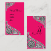 RENAISSANCE MONOGRAMM 4 rosa Visitenkarte (Vorne/Hinten)