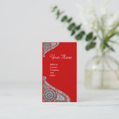 RENAISSANCE MONOGRAMM 4 rot Visitenkarte (Stehend Vorderseite)