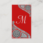 RENAISSANCE MONOGRAMM 4 rot Visitenkarte (Rückseite)