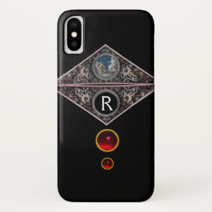 RENAISSANCE-MONOGRAMM MIT ROTEN RUBIN-EDELSTEINEN Case-Mate iPhone HÜLLE