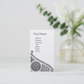 RENAISSANCE Monogramm Platin-Metallic-Papier Visitenkarte (Stehend Vorderseite)