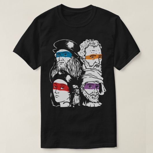 Renaissance Ninja Artists Poster Style Pop Art T-Shirt (Design vorne)