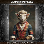 Renaissance-Nobelschaf in Regenkleidung Seidenpapier