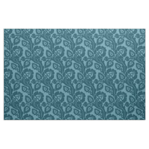 Renaissance Oblique Floral, Peacock Blue Stoff
