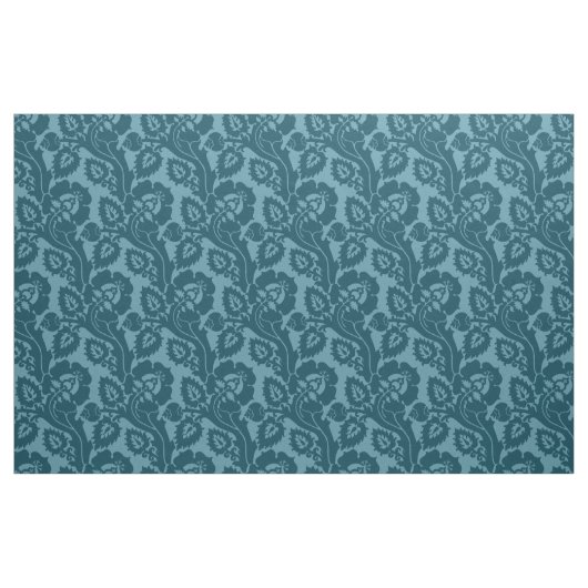 Renaissance Oblique Floral, Peacock Blue Stoff (Yard (91,4 cm))