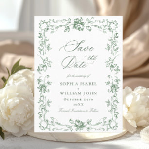 Renaissance-Ornament Hochzeit 'Save the Date' Postkarte