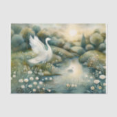 Renaissance painting with swan and lake seidenpapier (Vorderseite)