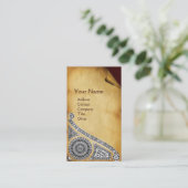 RENAISSANCE-Parchment-Monogramm 1 Visitenkarte (Stehend Vorderseite)