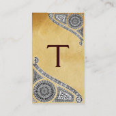 RENAISSANCE-Parchment-Monogramm 1 Visitenkarte (Rückseite)