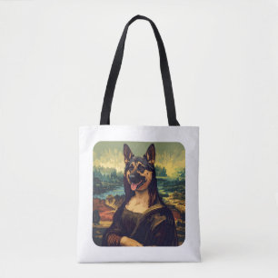 Renaissance-Porträt-inspirierte Deutsche-Schaferhu Tasche