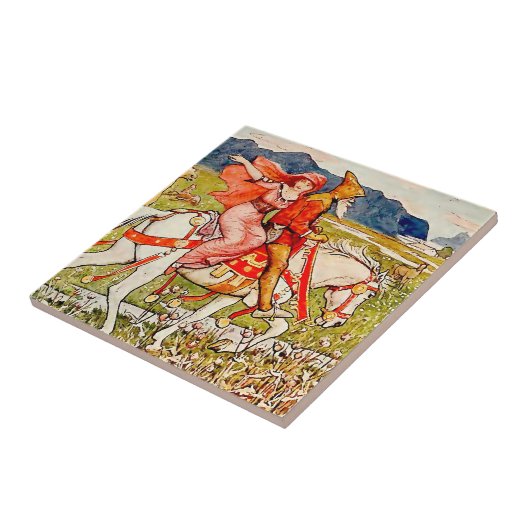 Renaissance Reiter Fliese (Seite)