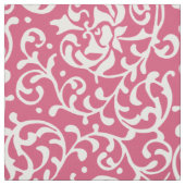Renaissance-rosa und weißer Blumendamast Stoff (Muster)