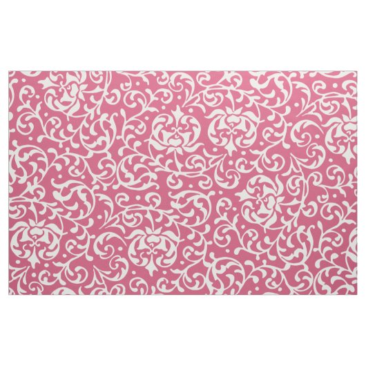 Renaissance-rosa und weißer Blumendamast Stoff (Fat Quarter (45,7 x 55,9 cm))