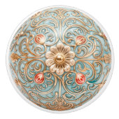 Renaissance Rose Keramik Knoblauch Pull Keramikknauf (Vorderseite)