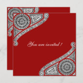 RENAISSANCE, rot Einladung (Vorne/Hinten)