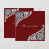 RENAISSANCE, rot Einladung (Vorne/Hinten)