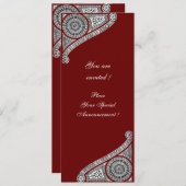 RENAISSANCE, rot Einladung (Vorne/Hinten)