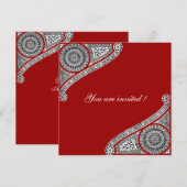 RENAISSANCE, rot Einladung (Vorne/Hinten)