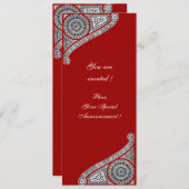 RENAISSANCE, rot Einladung (Vorne/Hinten)