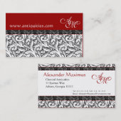 Renaissance-rote, weiße u. schwarze Visitenkarten Visitenkarte (Vorne/Hinten)