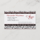 Renaissance-rote, weiße u. schwarze Visitenkarten Visitenkarte (Rückseite)