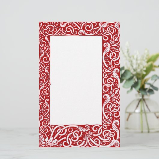 Renaissance-rotes stationäres briefpapier (Stehend Vorderseite)